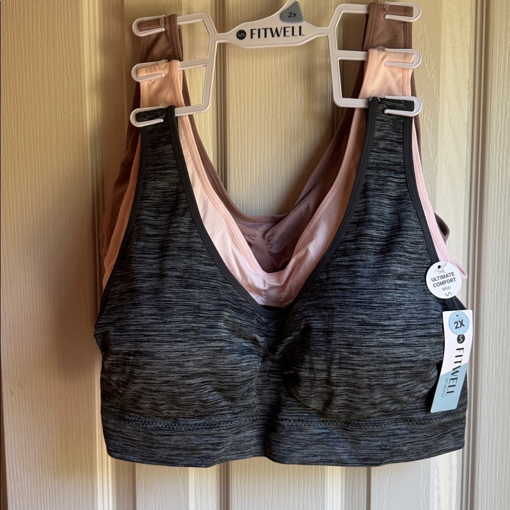 NWT SET OF THREE FITWELL WIRELESS COMFORT BRAS